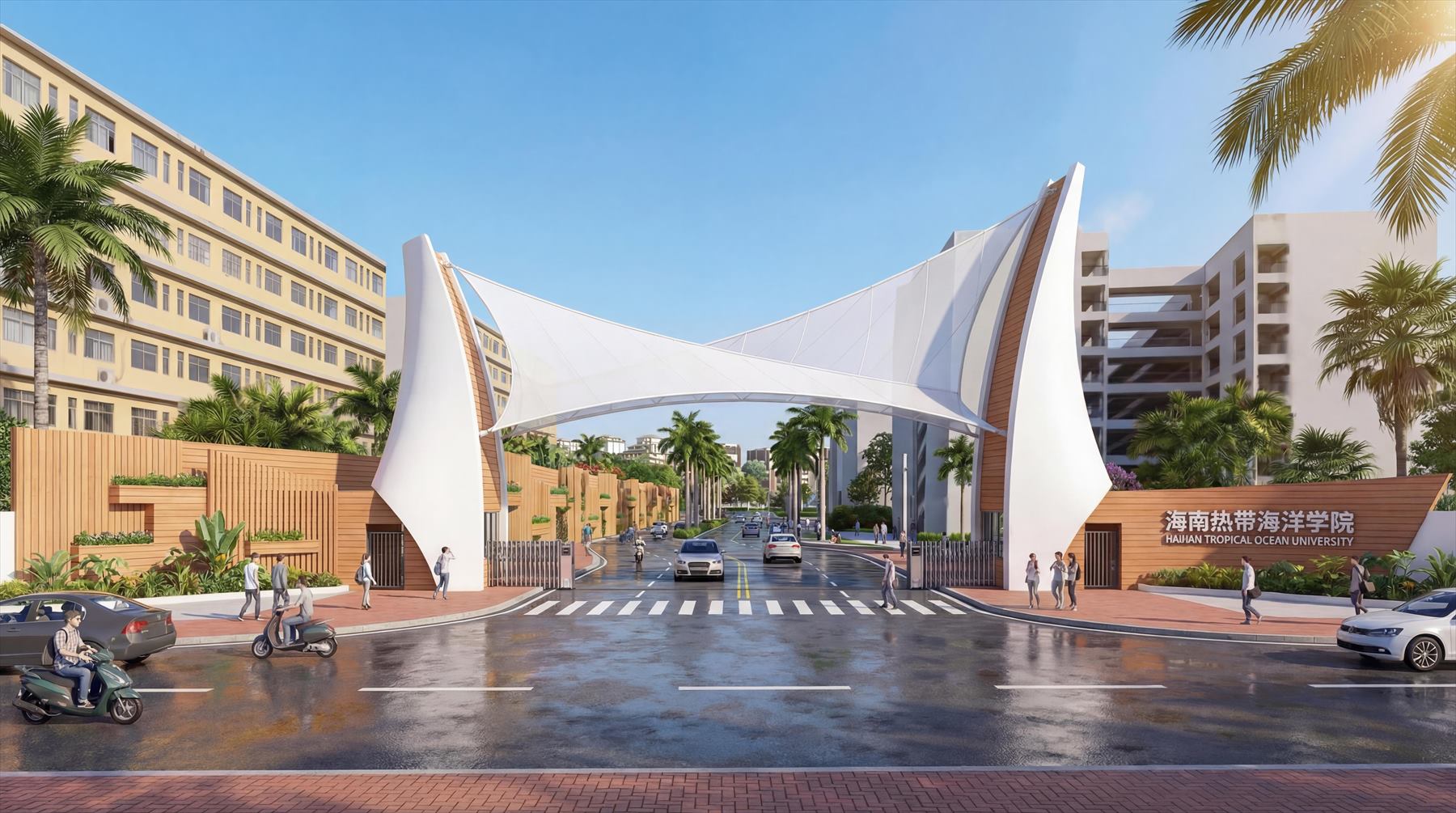 Campus gate after renovation