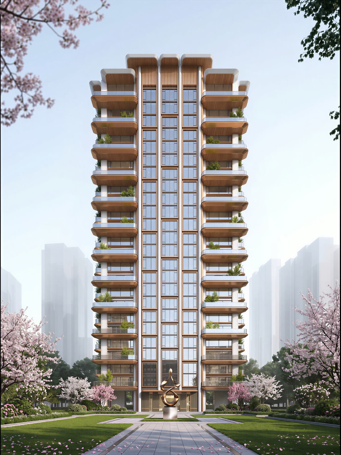 Residential tower facade